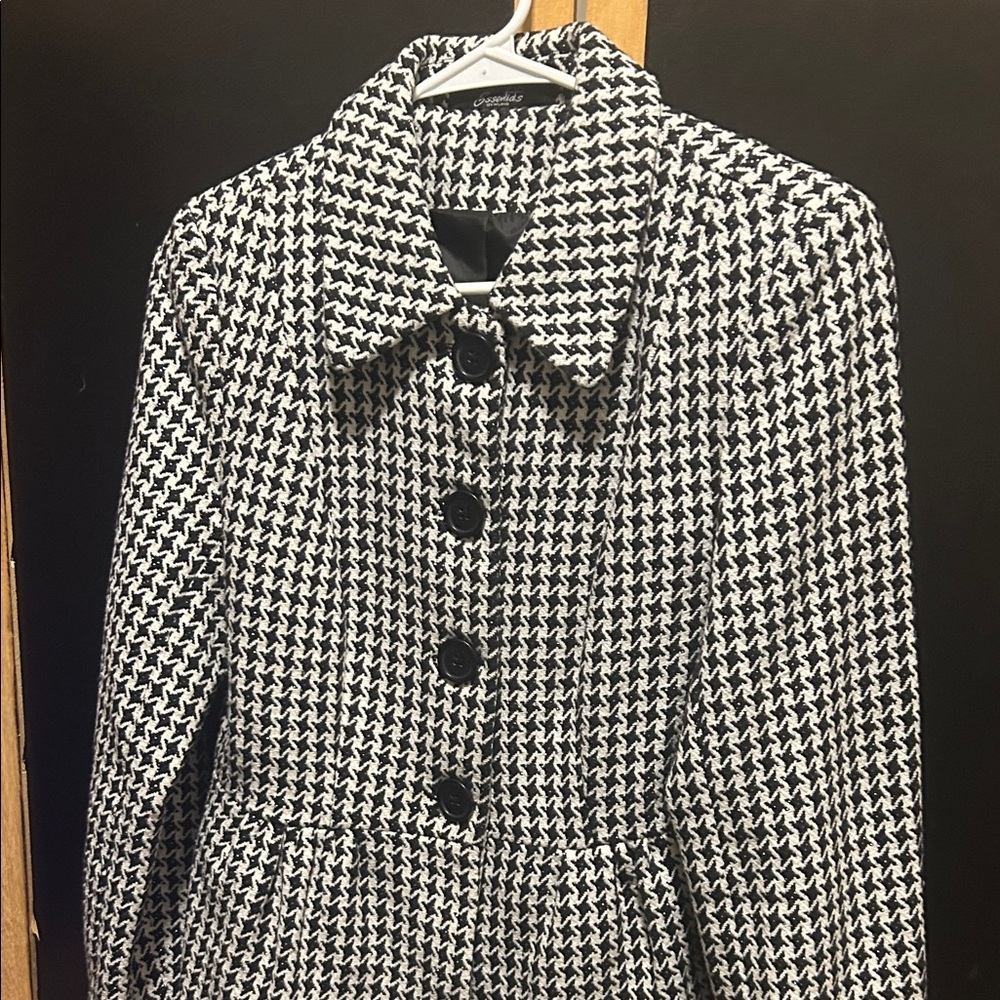 Essentials Black and White Houndstooth Jacket